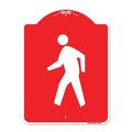 Amistad 18 x 24 in. Designer Series Sign - Pedestrian Crossing Symbol, Red & White AM2180939